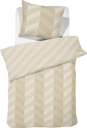 Damai dekbedovertrek atomy - satijn - 140x200 220 cm - soft beige + 1 kussensloop 60x70