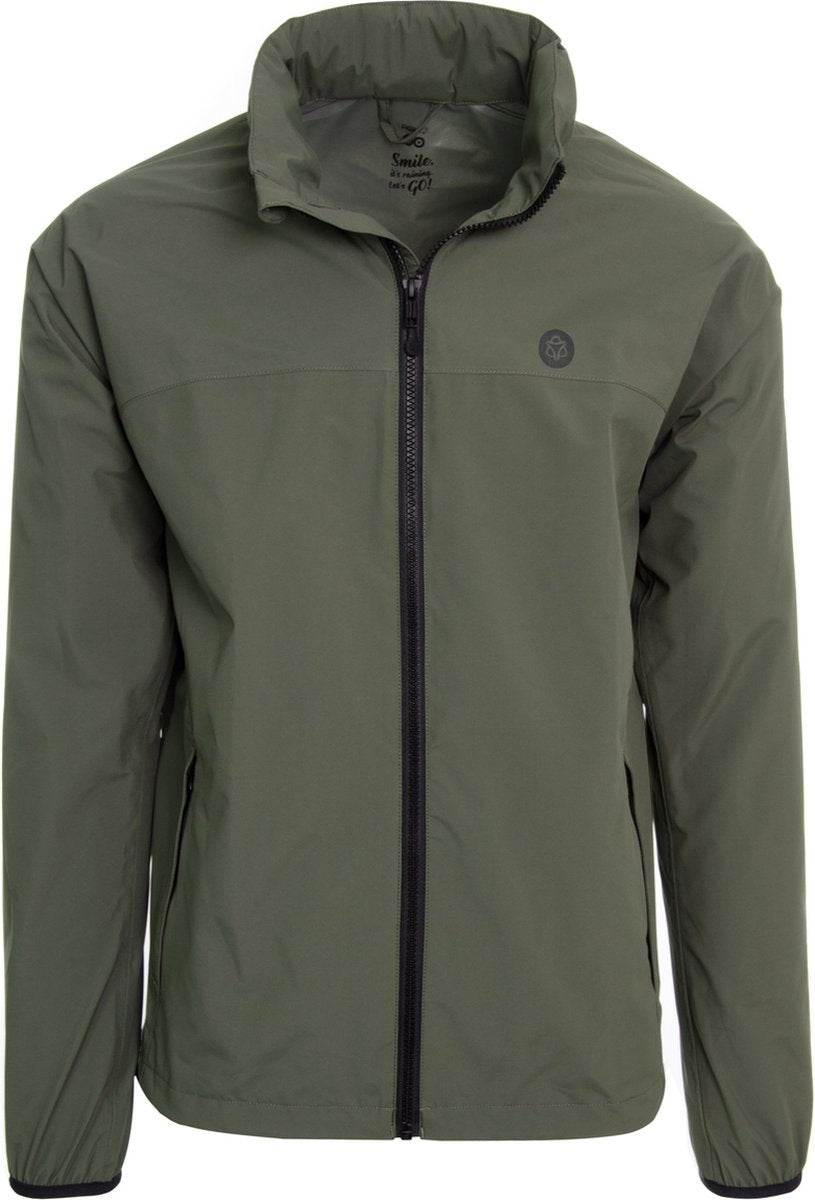 Agu go regenjas essential - regenjas dames heren - ademende en waterdichte regenjas - fietsjack - groen - xl