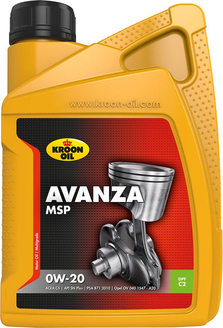 Kroon-Oil Avanza MSP 0W-20 – synthetisches Motoröl – 1 Liter – transparent