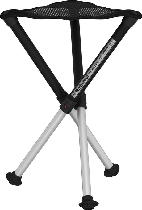 Walkstool - 3-beiniger Hocker - Komfort 45 cm - verstellbar - Schwarz