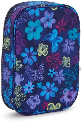 Kipling 100 Tripe Federmäppchen mit dunklem Blumenstempel