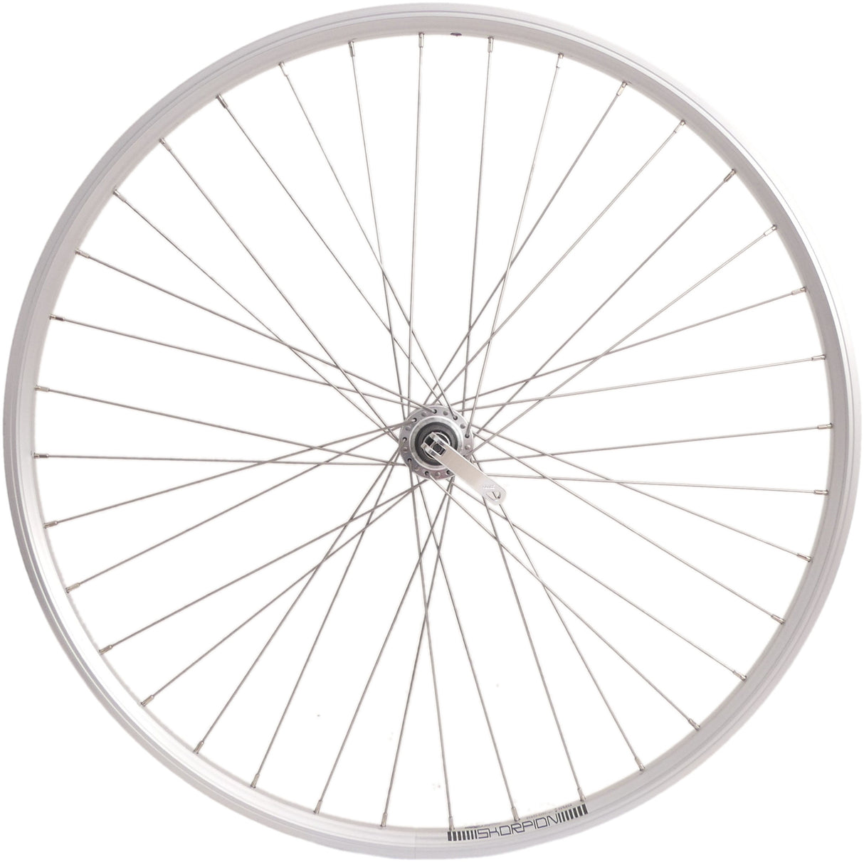 Rodi Hinterrad 28 Zoll 622x19 – Skorpion – 36 Loch FM32 – 8 9-Gang-Nabe + QR – Silber