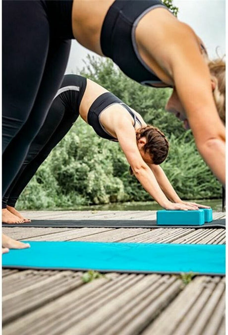 Avento fitnessmat neopreen - 180 x 60 x 0.6 cm - blauw grijs