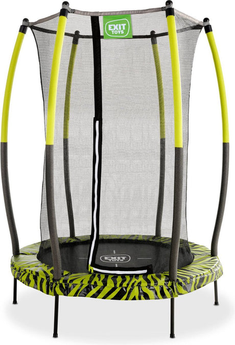 Exit toys exit tiggy trampoline ø140cm - met veiligheidsnet - rond - kindertrampoline - zwart groen