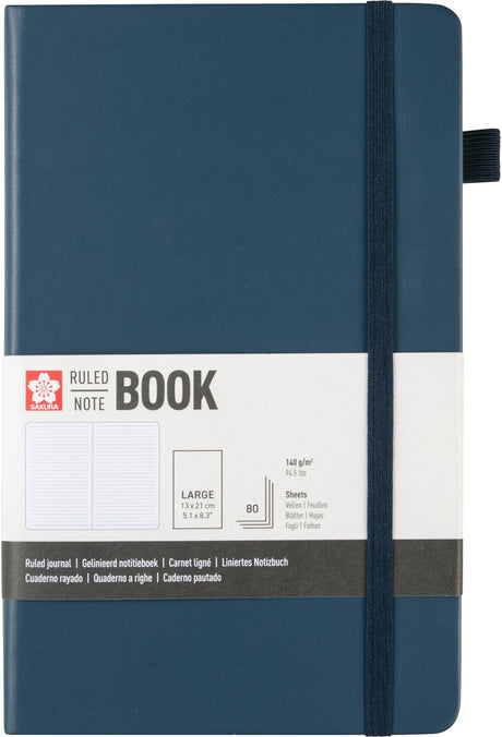Sakura liniertes Hardcover-Notizbuch, groß, dunkles Indigo