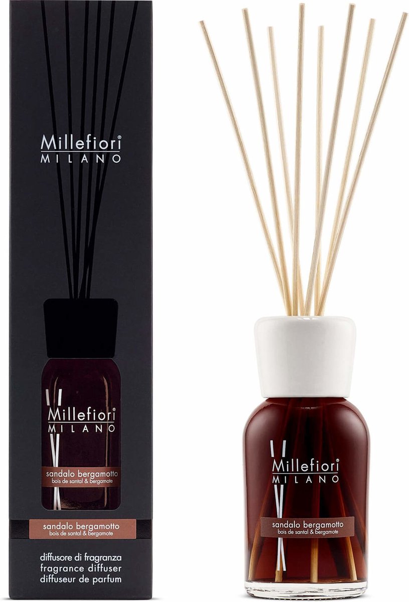 Millefiori milano geurstokjes 250 ml - sandalo bergamotto