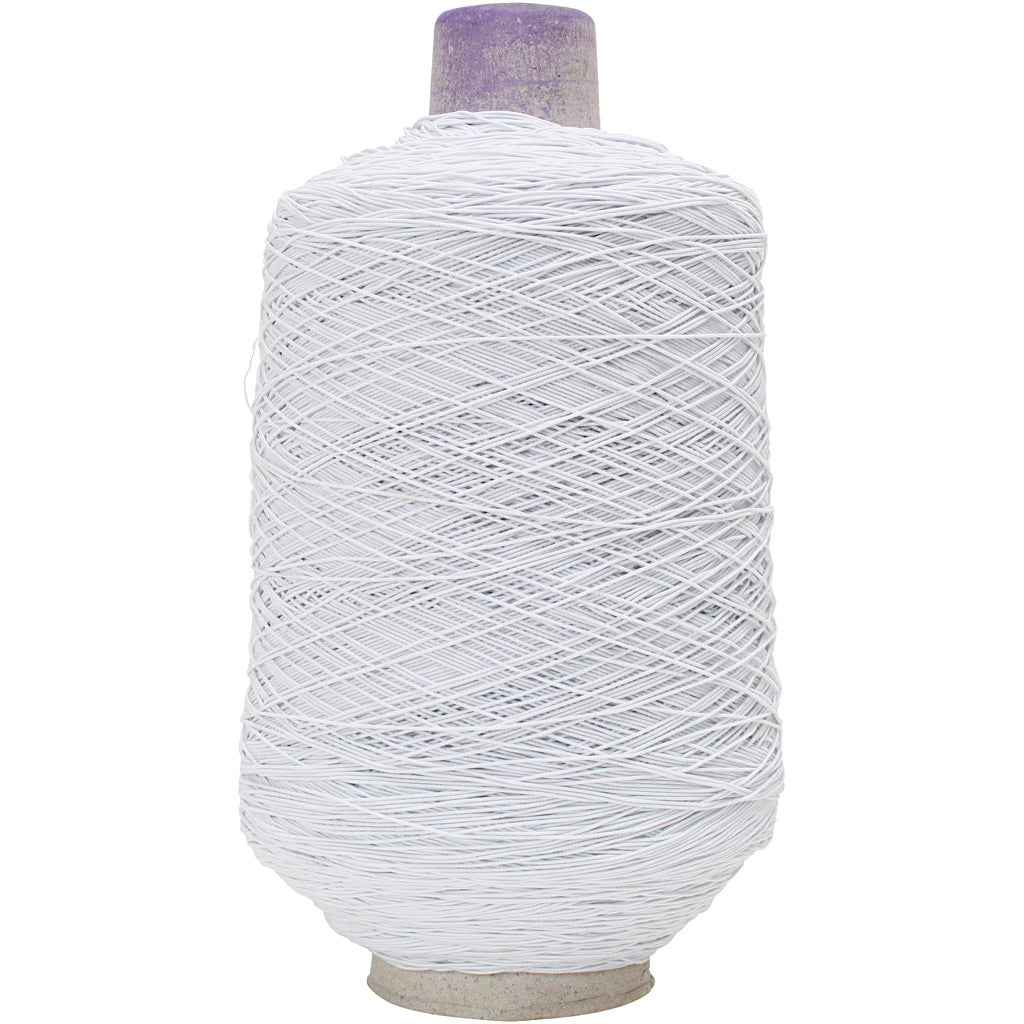 Dünnes, rundes elastisches Garn, weiß, 1500 m 1 Rolle