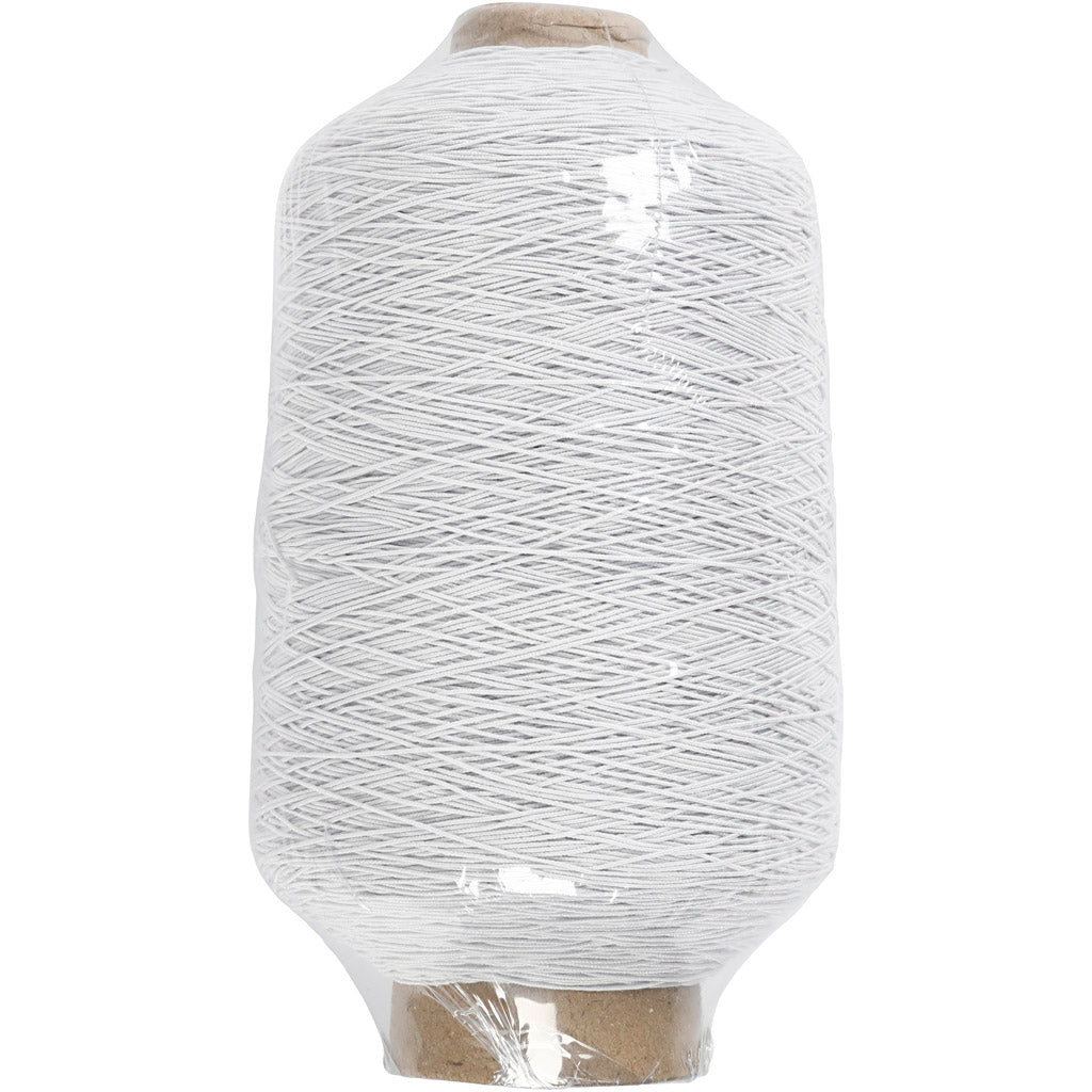 Dünnes, rundes elastisches Garn, weiß, 1500 m 1 Rolle