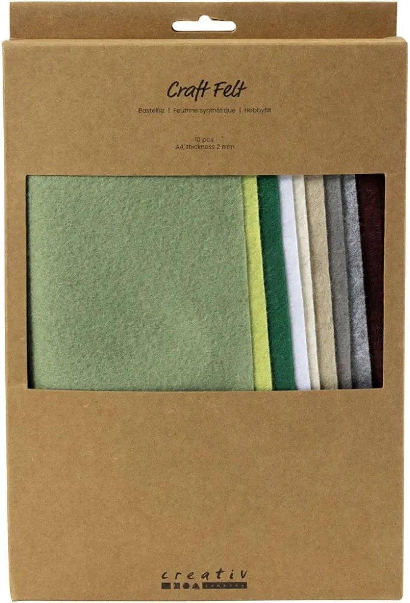 Creativ Company Hobbyfilz, A4, Blatt 210x297 mm, Stärke 2 mm, natur, 10 Stück 1 Karton