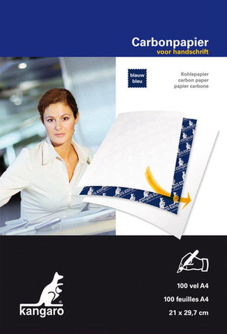 Kangaro-Kohlepapier – A4 – 100 Blatt – Blau – Handschrift