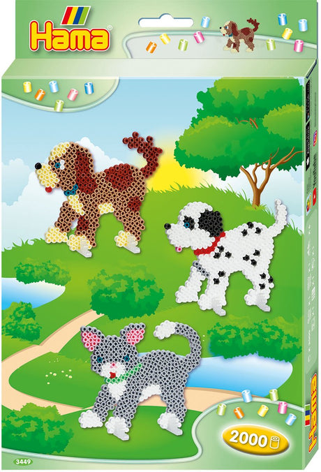 Hama Midi-Bügelperlen-Set - Hunde und Katze, 2000-tlg.