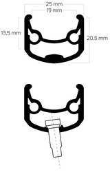 Shimano Hinterrad 26 559X19C Ryde Andra 30 Rand mit FH -M525 8 9 10 Geschwindigkeitsnabe für 6 Schrauben Bremsscheibe - Schwarz