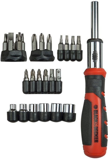 Black+decker bit set with screwdriver black decker bdht0-62130 29 onderdelen