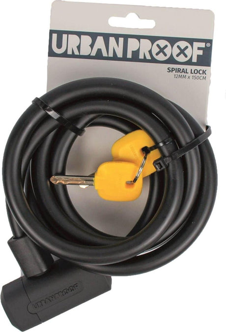 Urbanfestes Spiralschloss 12 mm*150 cm schwarz