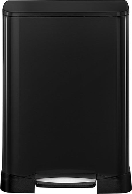Eko - Neo-Cube Recycling-Treteimer 28+18 Liter - Edelstahl Polypropylen - Schwarz - Abfallbehälter