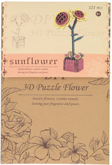3D-Bausatz Sonnenblumen aus Holz - 121 Teile.