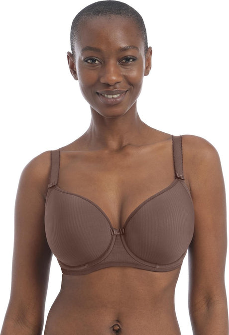 Freya - idol uw moulded balcony t-shirt bra - coffee roast - vrouwen - maat 70f (eu)