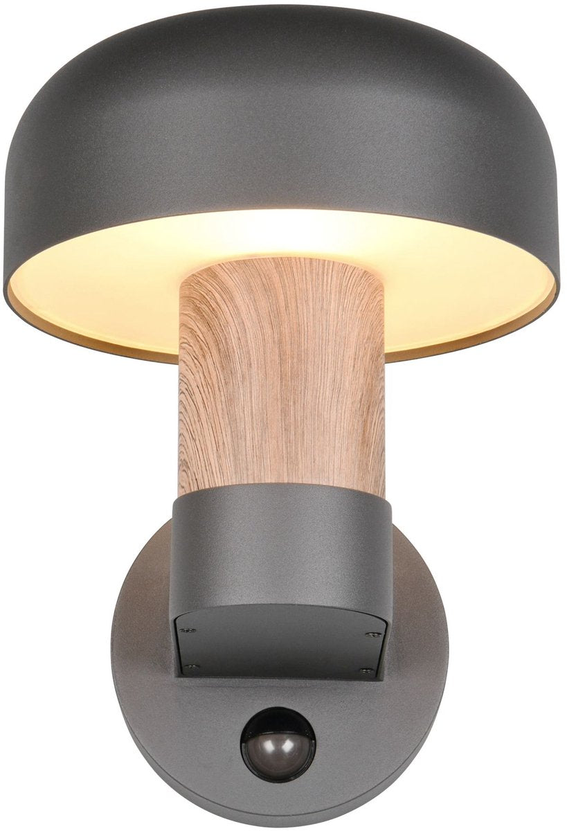 Trio Fraser - Wandleuchte - Holzelement - exkl. 1x E27 4,9 W - Bewegungssensor - Wandmontage - Außenbeleuchtung - IP54