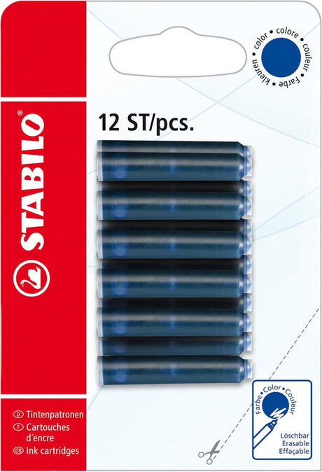 Stabilo Füllerpatronen - blau - Blister mit 12 Stück