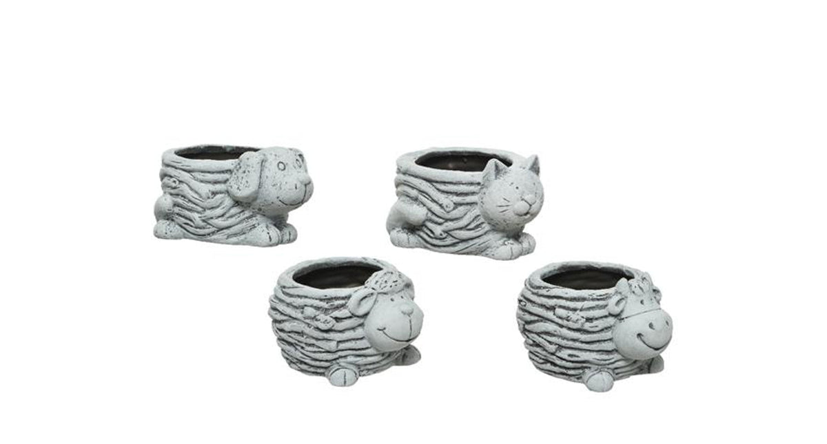 Terrac planter 4ass white 6cm