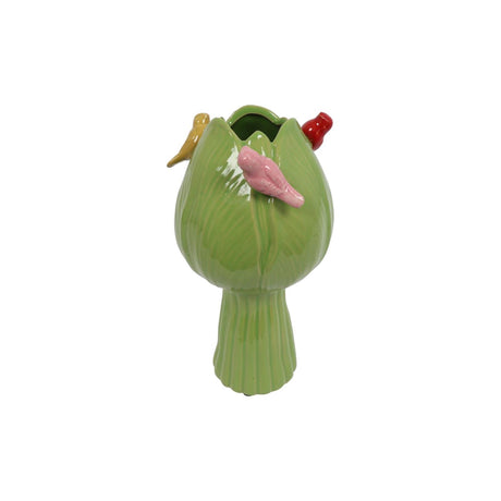 Countryfield Vase Tulpe mit Vögeln grün ø11cm
