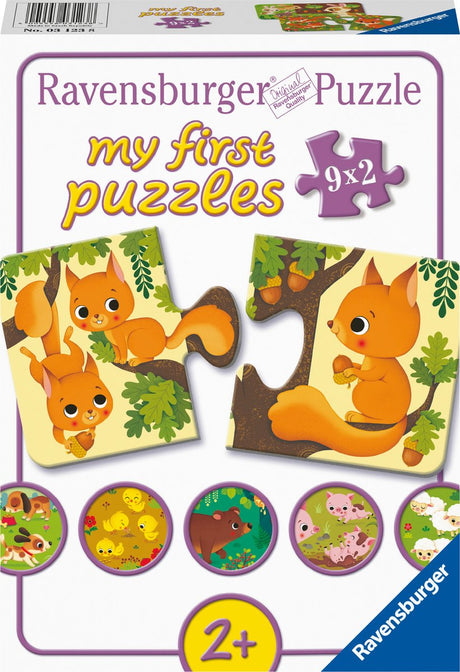 Ravensburger Tiere und ihre Kleinen – meine ersten Puzzles – 9x2 Teile – Kinderpuzzle