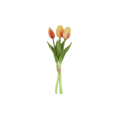 Countryfield kunstboeket tulpen geel bruin 12x12x29cm