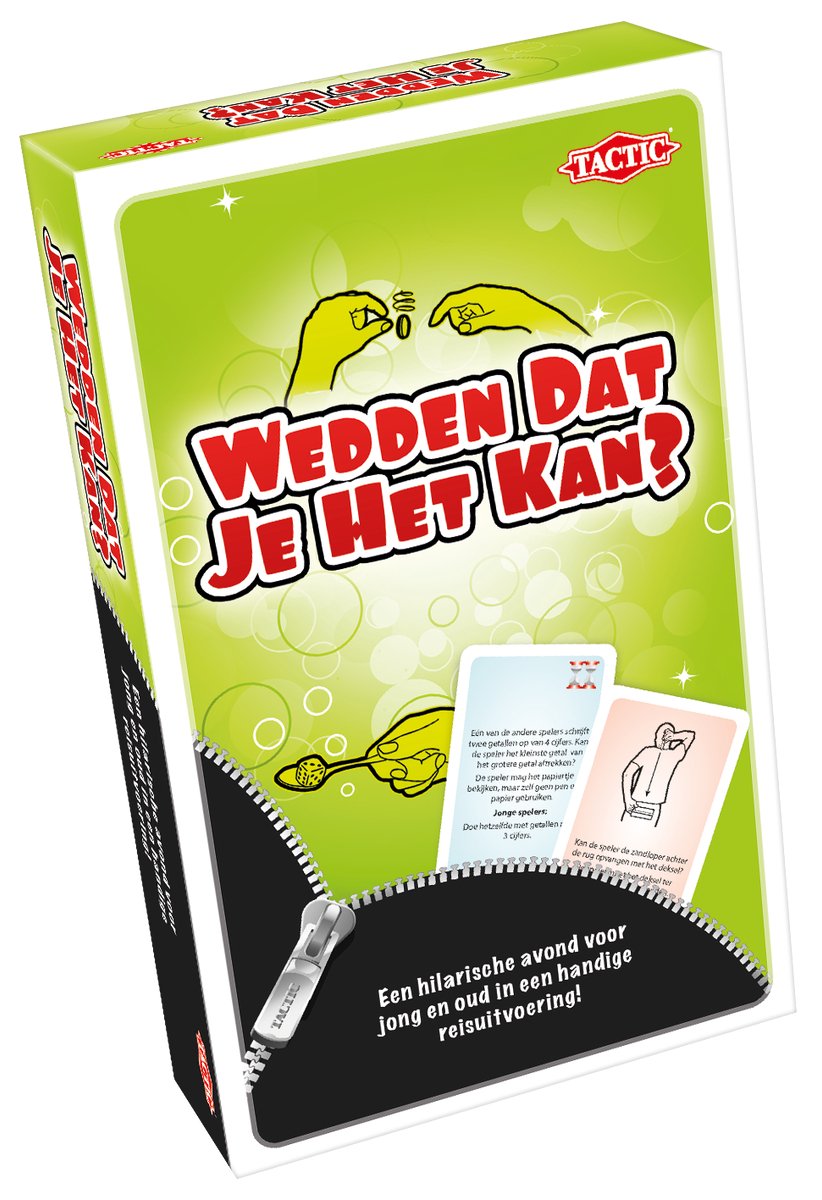Tactic Bet You Can Do It – Brettspiel – Kompaktausgabe – Partyspiel für die ganze Familie – ab 8 Jahren – 3 bis 6 Spieler