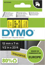 Bänder Dymo D1 Polyester 12mmx7m schwarz-gelb glänzend