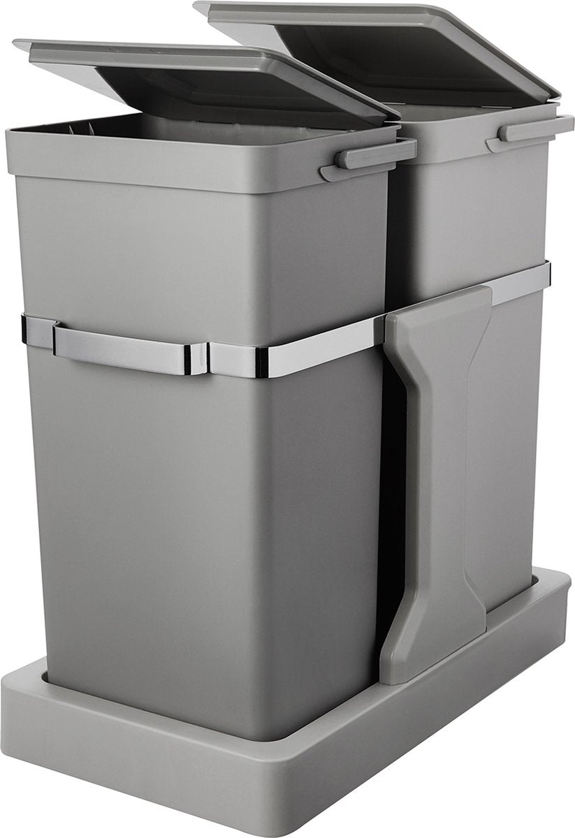 Eko Abfallbehälter 15+20l grau Deco Duo Einbau