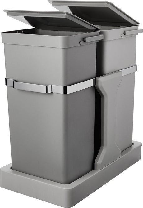 Eko Abfallbehälter 15+20l grau Deco Duo Einbau