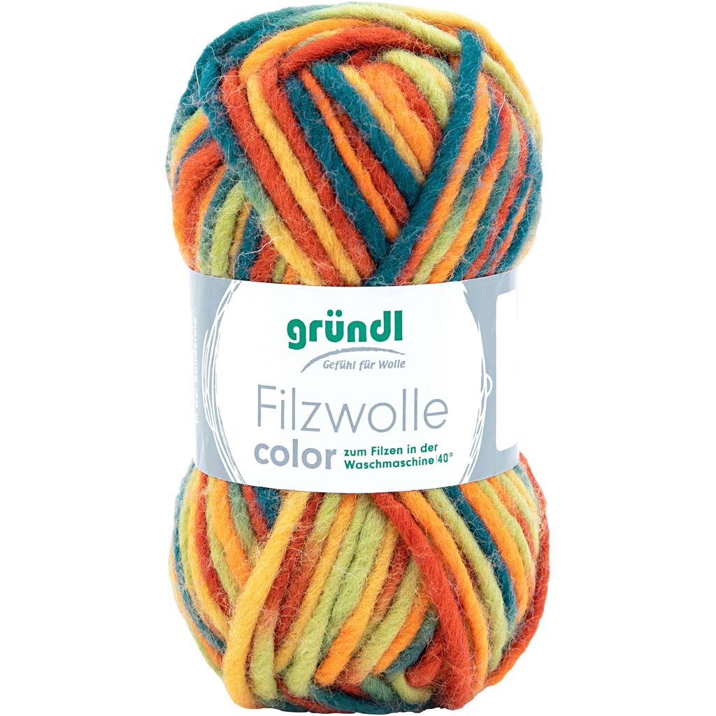 Wollgarn, mehrfarbig, 50 g, 1 Knäuel