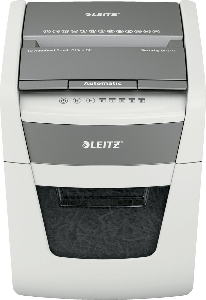 Leitz Aktenvernichter Small Office 50 P4 IQ Autofeed EU weiß
