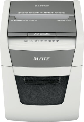 Leitz Aktenvernichter Small Office 50 P4 IQ Autofeed EU weiß