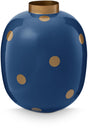 Pip studio vaas dots - bloemenvaas van metaal - navy goud - 32cm