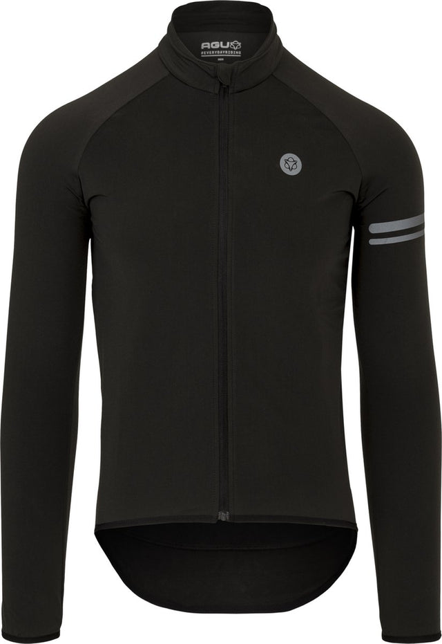 Agu essential - thermo fietsshirt - wielrenshirt lange mouwen - heren - winter - ademend - geborstelde binnenkant - 3 achterzakken - zwart - s