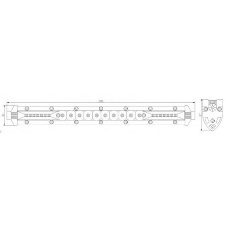 Arbeitsleuchte Spot Flood Kombi 28 cm.