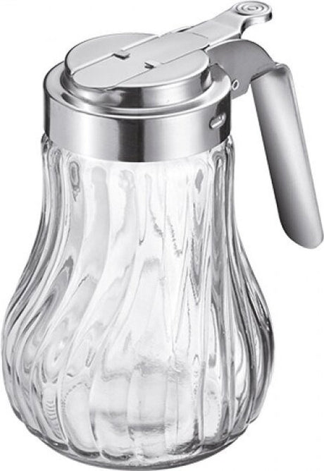 Westmark Sahnehonigspender, Fassungsvermögen: 250 ml, Glas Edelstahl, Berlin, transparent silber, 65302260