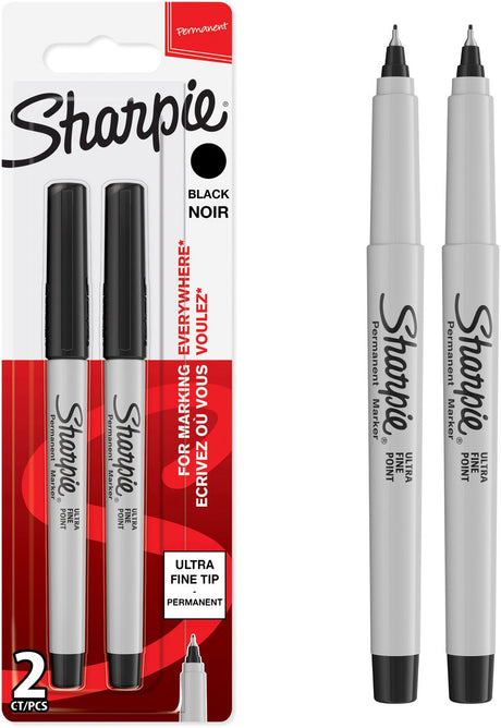 Sharpie Permanentmarker | ultrafeine Spitze | schwarze Tinte | 2 Stk