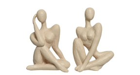 Standbeeld polyresin 2 assortie off-white 8x6x11cm