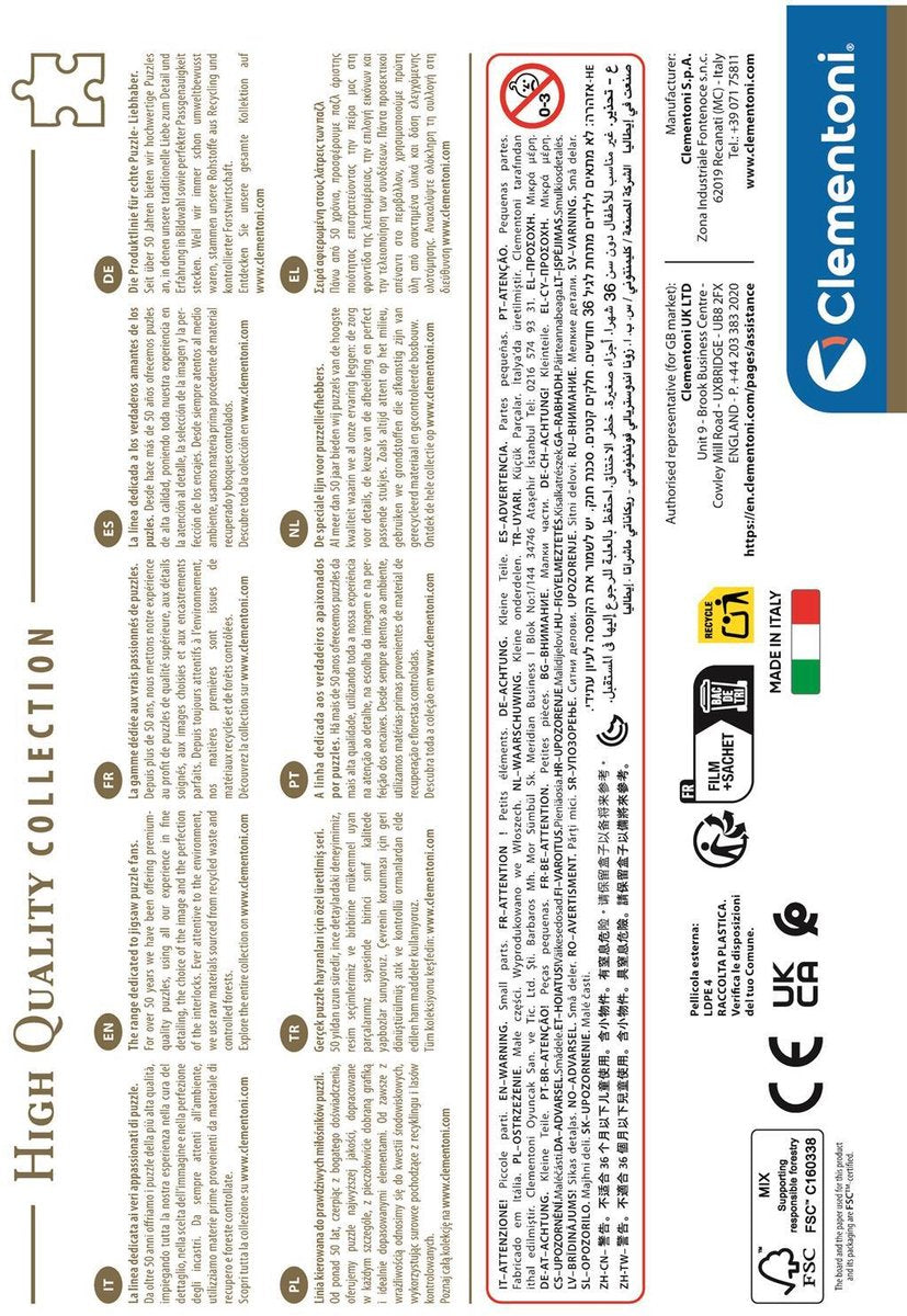 Clementoni – flauschiges Kätzchen – Puzzle 500 Teile – Poster – kompakt