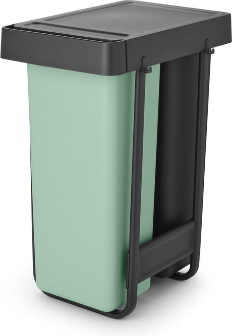 Brabantia Sort Go Einbau-Abfallbehälter – 2 x 30 Liter – Jadegrün und Dunkelgrau