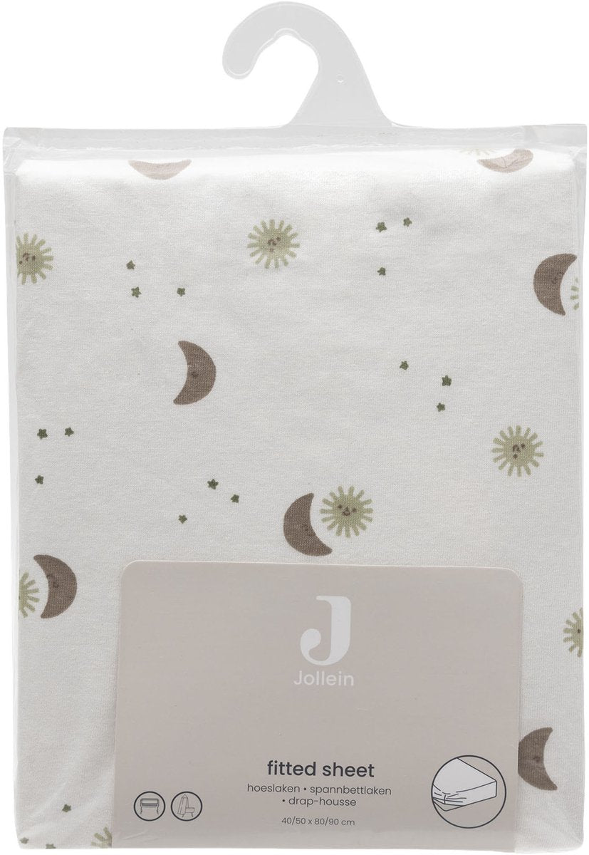 Jollein hoeslaken wieg - 40 50x80 90cm - jersey - over the moon