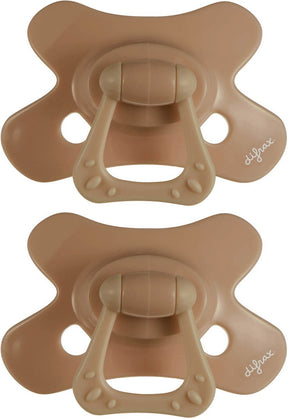 Difrax fopspeen natural - 6 tot 12 maanden - bruin - 2 stuks