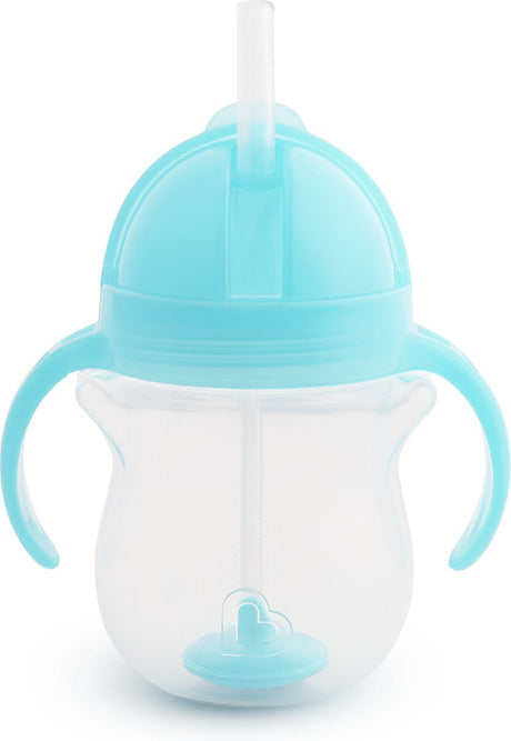 Munchkin Tip Sip Anti-Spill-Strohhalmbecher – Trinkbecher mit Strohhalm – spülmaschinenfest – ab 6 Monaten – 207 ml – blau – Trinkbecher mit Strohhalm