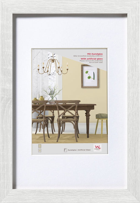 Walther fiorito - mdf houten lijst - fotoformaat 40x60 cm - kunstglas - wit