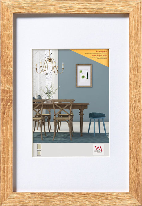 Walther Fiorito – MDF-Holzrahmen – Fotogröße 30 x 40 cm – Kunstglas – helle Eiche