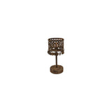 Countryfield tafellamp amira roest metaal 11x11x23,5cm led warmwit met timer 2xaa