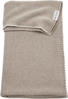 Meyco baby stripe wiegdeken - dark taupe natural - 75x100cm - 1.0 tog