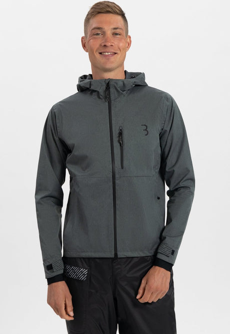 Bbb cycling rainshield explorer regenjas - dames en heren regenpak - waterafstotend - grijs - maat xl - bbw-450